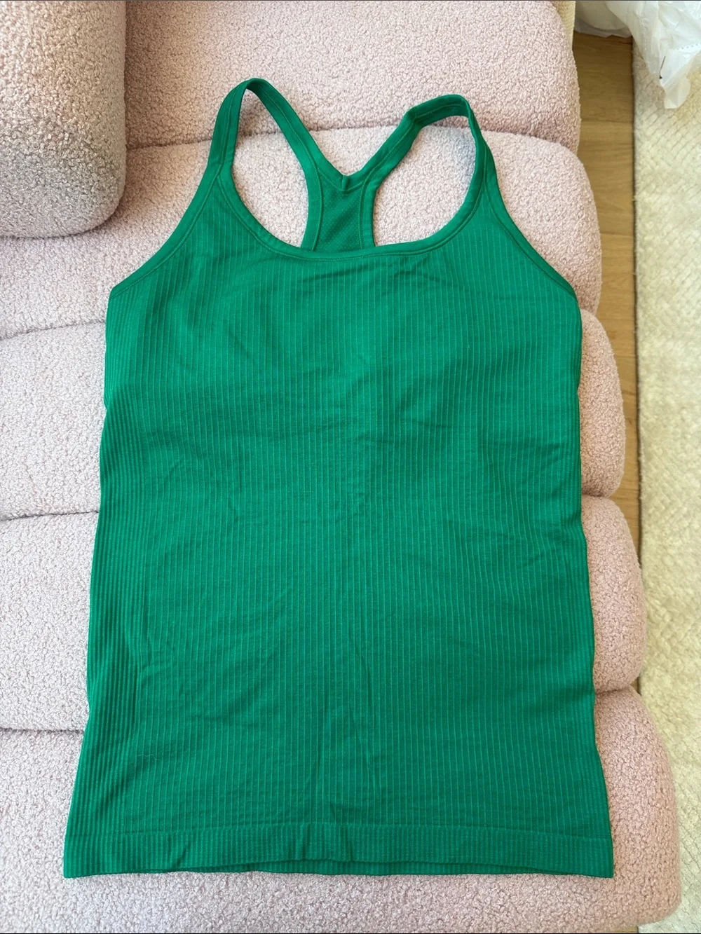 Lulemon Green Ribbed Racerback Tank Top